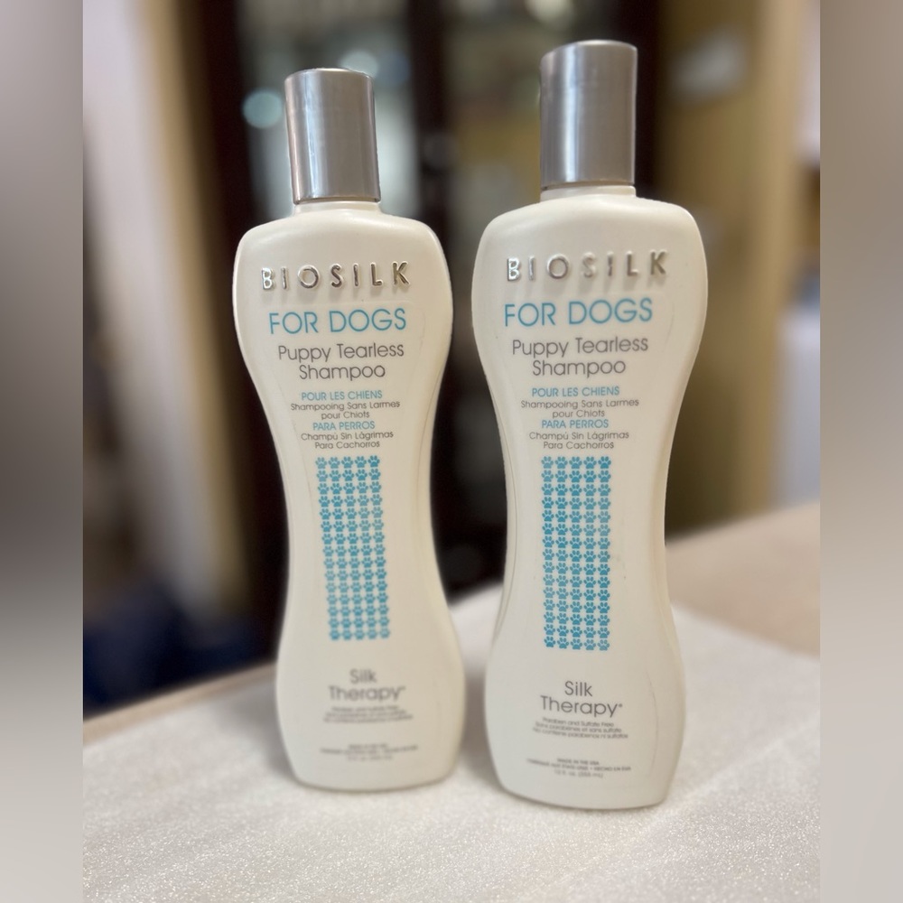 BIOSILK FOR DOGS Puppy Tearless Shampoo 12fl oz. 2-BOTTLES. NEW SEALED.